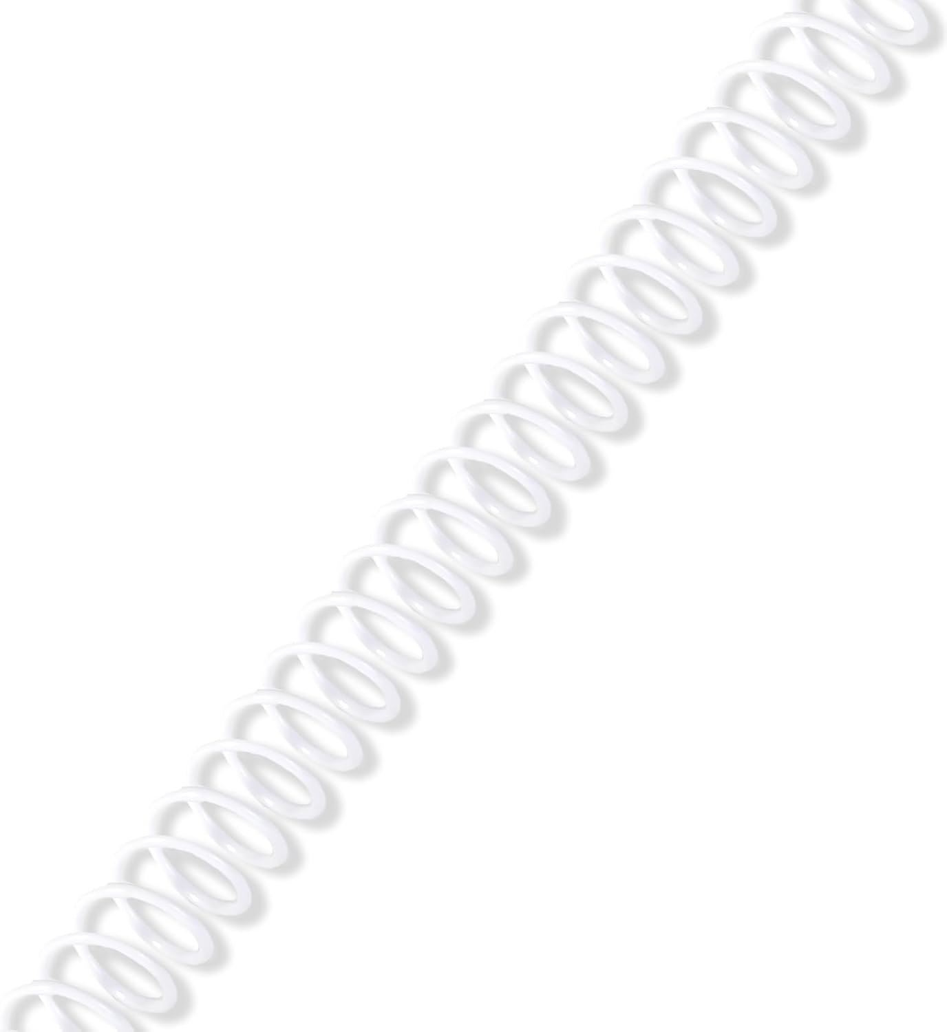 Rayson 3/8" Plastic Spiral Binding Coil, 60 Sheets Capacity, 4:1 Pitch 9.5mm White Coil Binding Spines for Business and Educational Purposes, Pack of 100