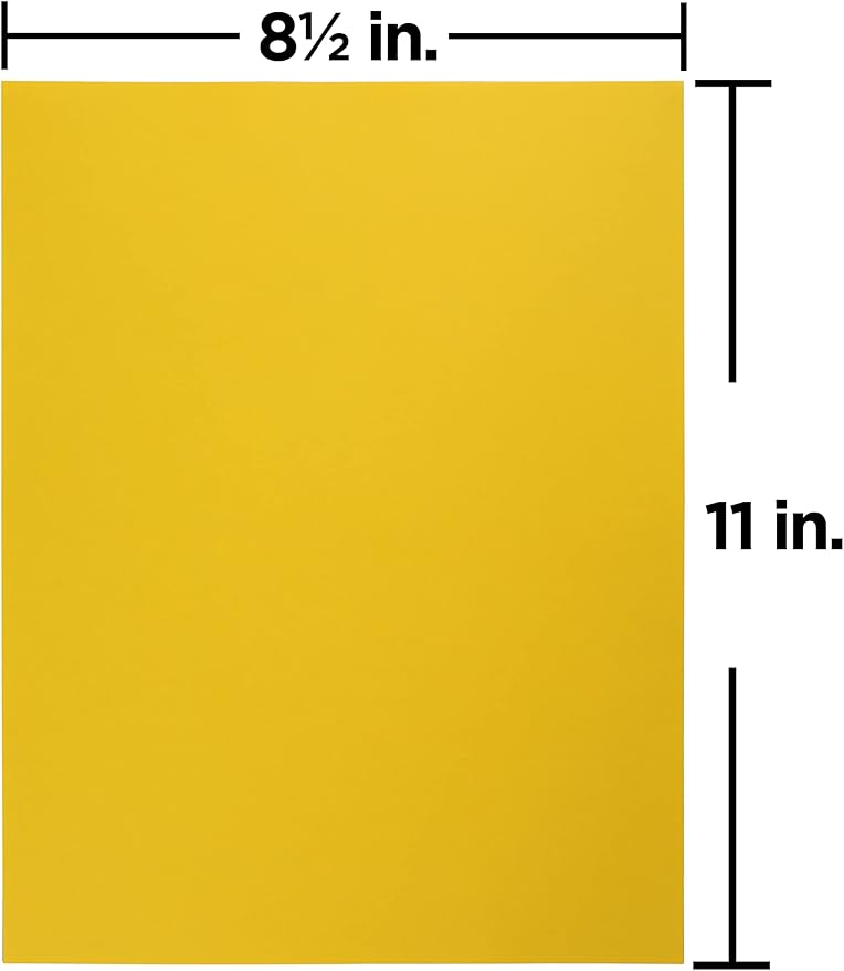 JAM PAPER Colored 24lb Paper - 90 gsm - 8.5 x 11 - Yellow Recycled - 50 Sheets/Pack