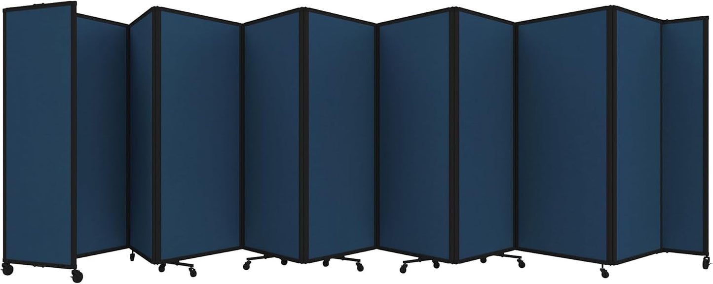 Versare Room Divider 360 Portable Wall Partition | Folding Panels | Large Freestanding Divider | Locking Wheels | Temporary Room Separator