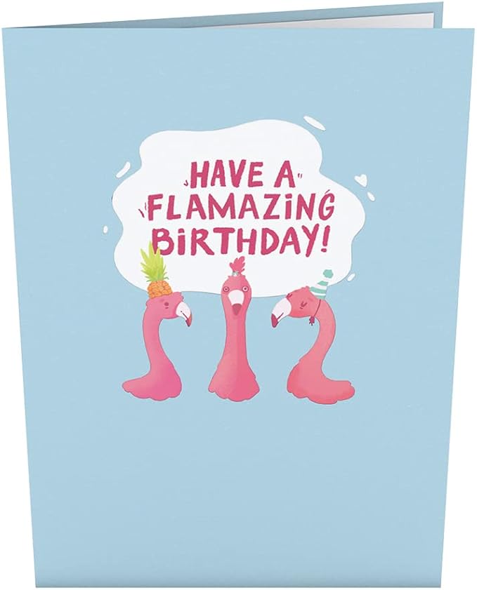 Lovepop Birthday Pop-Up Card for Her, Him, Men, Women - 3D Animal Greeting Cards - Flamazing Birthday - 5" x 7" - Blank Notecard & Envelope Included