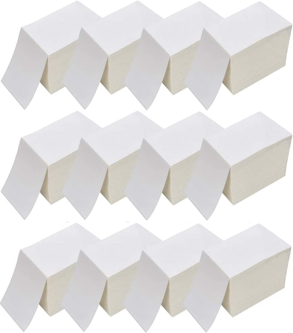 4 x 6 Thermal Shipping Labels, 12000 Fanfold Labels for FedEx Shipping Label, Competible with Direct Thermal Label Printer (12 Stack- 12000 Paper)