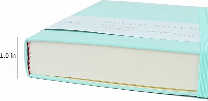 Journal Notebook Journal for Men/Women Journals for Writing A5 180Sheets 360Pages College Ruled Notebook 100gsm Lined Paper Leather Hardcover Journal 5.9'' X 8.4'' (Blue)