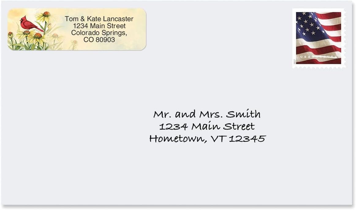 Colorful Images Year of Remembrance Rolled Personalized Return Address Mailing Labels with Dispenser, 5 Designs, Set of 250, Small ¾ x 2½ Inch Size, Custom Self-Adhesive Sticker Roll