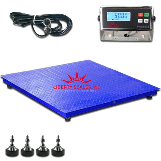 Liberty LS-700-4X6 Heavy Duty General Purpose Floor Scale | 48" x 72" | Capacity of 1000 lbs x 0.2 lb + Blue
