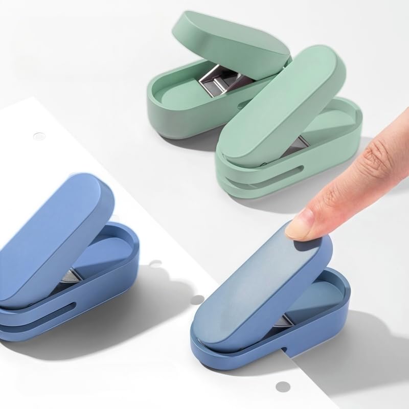 Magnoloran 2 Pack Single Hole Punch, 1/4 inch Mini Small Hole Puncher Heavy Duty Paper Hole Puncher Small Hole Punch One Hole Puncher for Crafts Paper Cards Tags Scrapbook-Blue&Green