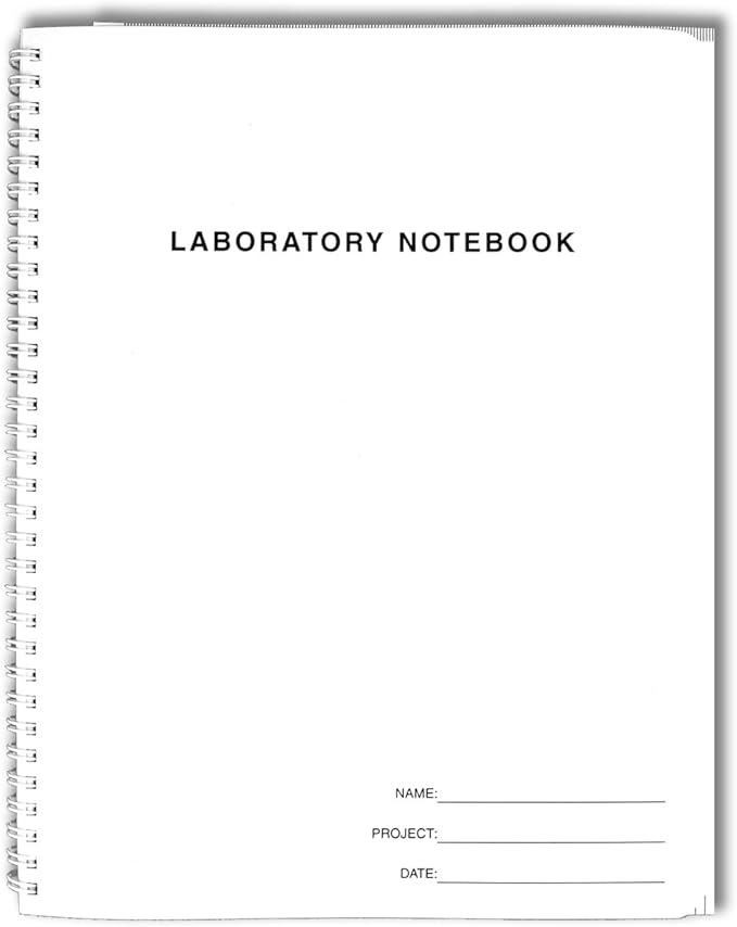 BookFactory Student Lab Notebook (Scientific Grid Format) - Standard No Carbon Copies 8.5" x 11" 75 Pages [Wire-O Bound] (LAB-075-WTG)