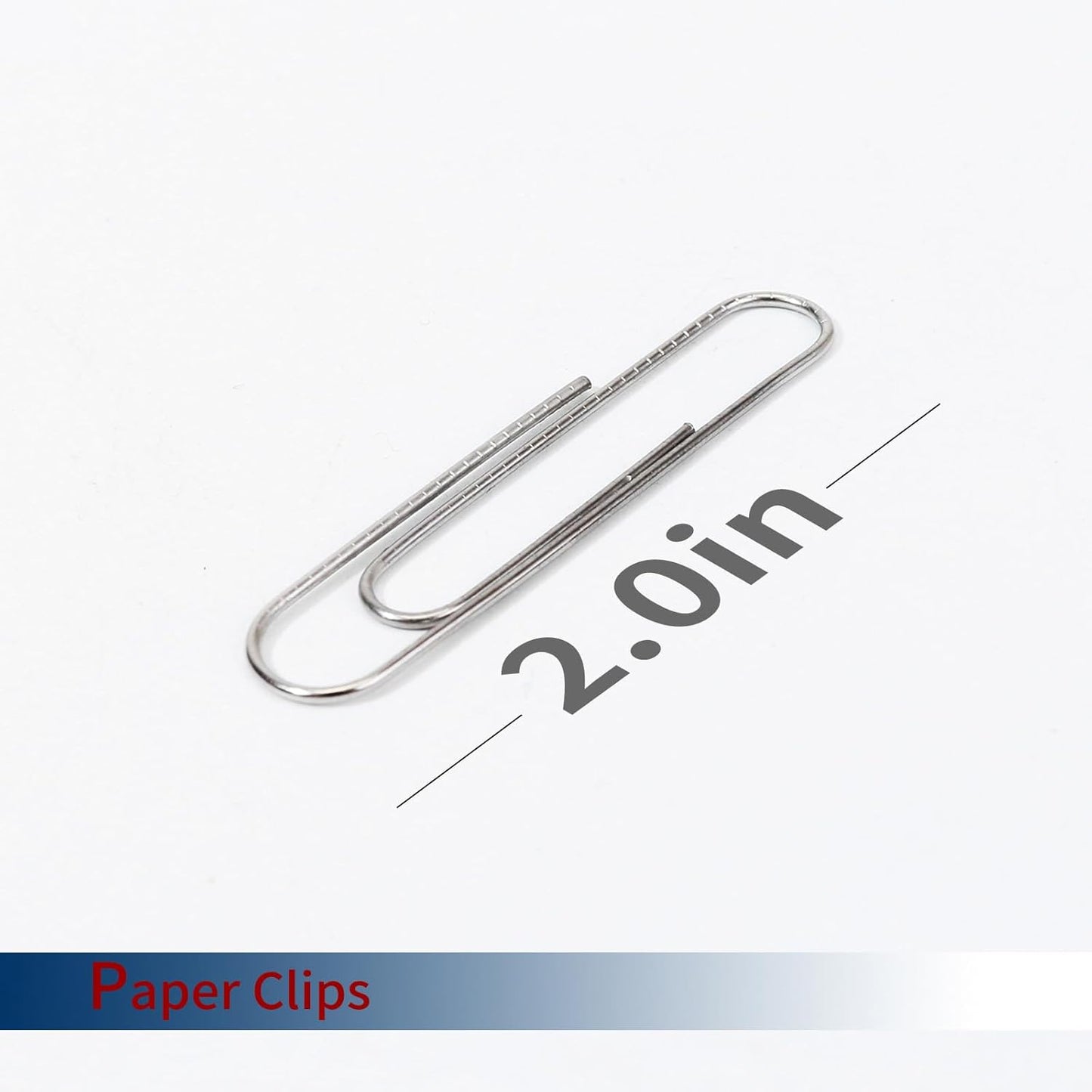 Jumbo Paper Clips，Qimailer Paper Clips - 1000 Pieces (10 Boxes of 100 Each) - Silver Standard Size 2.0IN - Office & School