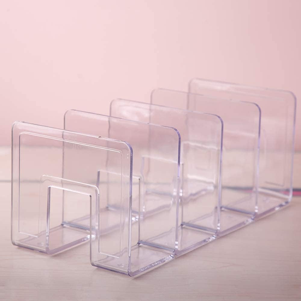 LUGUNU Clear Acrylic Purse Organizer - 4-Section Divider for Handbag Closet Storage - Durable Rack for Purses, Clutches More (Set of 4)