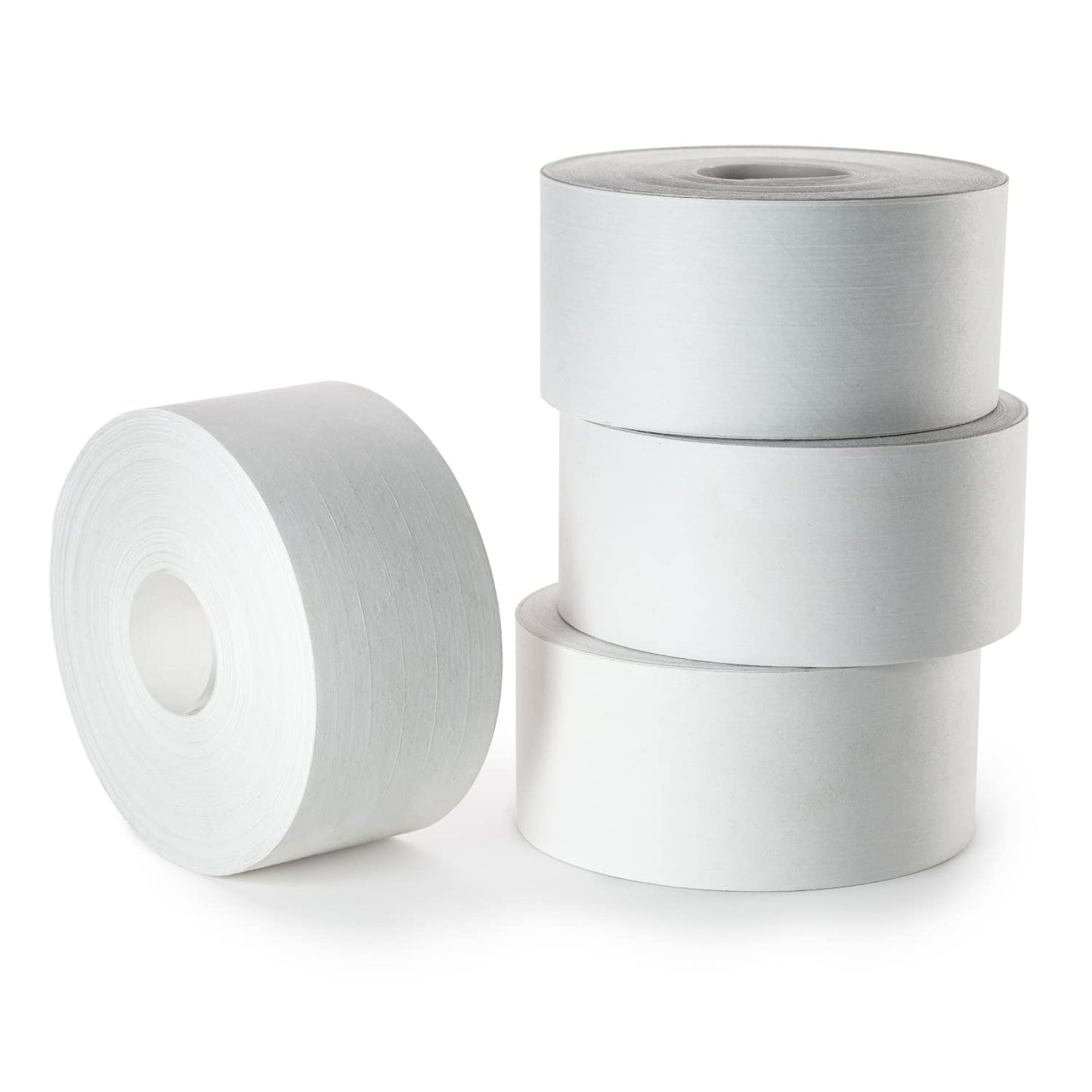 IDL Packaging 3" x 375 feet Reinforced Water-Activated Kraft Gummed Tape 70lb Thickness (Pack of 4) - Secure Paper Packing Tape for Secure Carton Sealing - Heavy-Duty for All Conditions, White