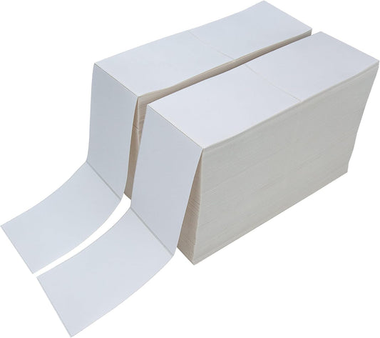 L LIKED 4000 Fanfold 4" x 6" Direct Thermal Labels, with Perforated line for Thermal Printers - Compatible with Zebra & Rollo Printer