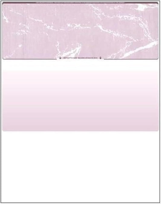 Compuchecks Check on Top Blank Check Paper - 100 Pack, Quick-Books & Laser Printer Compatible - Security Business Checks with Voucher - 8.5" x 11" Burgundy Marble