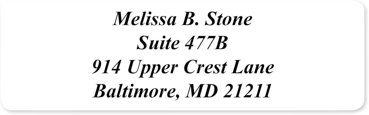 White Personalized Return Address Labels with Elegant Dispenser - Roll of 500 Custom Stickers