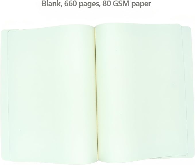 Thick Sketchbook 660 Pages Notebook Soft Faux Leather Cover Journal 80GSM Paper Notepad Drawing Book Memo Writing Sketch Pad Diary Notebook