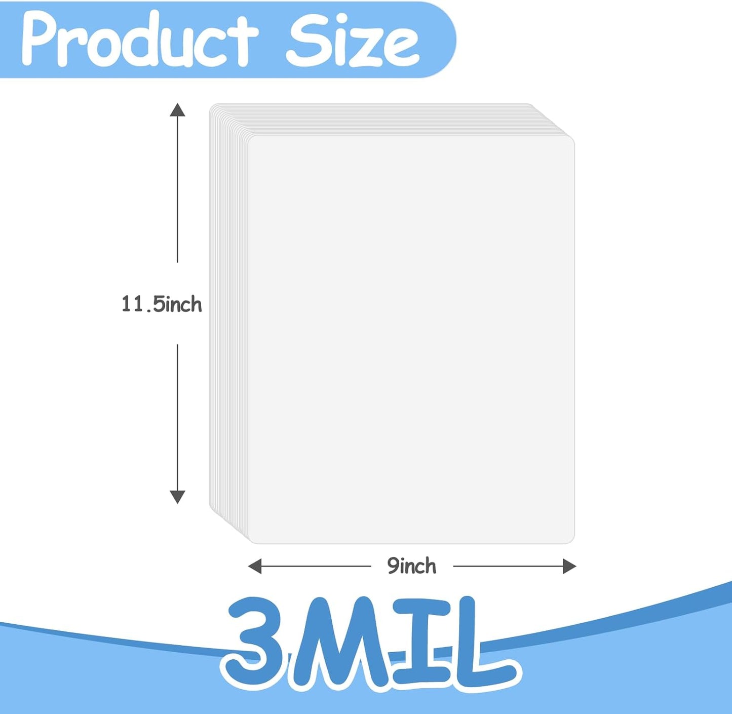 Clear Thermal Laminating Pouches 3mil Letter Size Plastic Laminator Sheets 9 x 11.5 Inch (400 Pack)