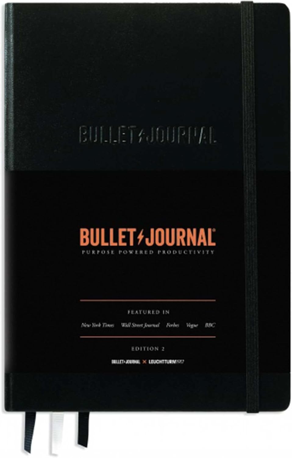 LEUCHTTURM1917 The Official Bullet Journal Edition 2 - Notebook Built for BuJo, Medium A5 204 Pages of 120gsm Paper, with Bujo Pocket Guide (Black)