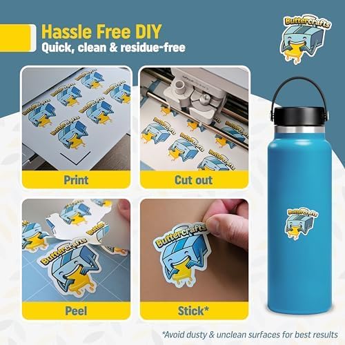 Premium Printable Vinyl Sticker Paper for Inkjet Printer 25 Sheets, 8.5"x11" - Glossy Sticker Paper Waterproof, Weatherproof - White Vinyl Sticker Sheets - Strong Adhesive, Laser Labels & Decals