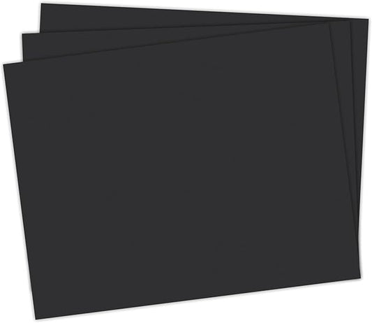 School Smart Railroad Poster Board Paper, 22 x 28 Inches, 6-Ply, Black, Pack of 25