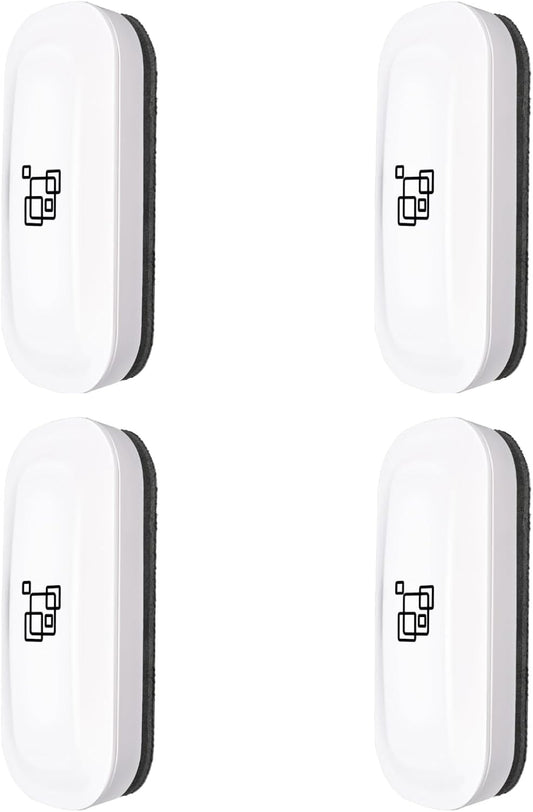 maxtek Magnetic Dry Erase Eraser, Glass Board Erasers, 4 Pack, Whiteboard Eraser for Dry Erase Board, Glass Board, Calendar Board, Office and School Supplies (Pure White)