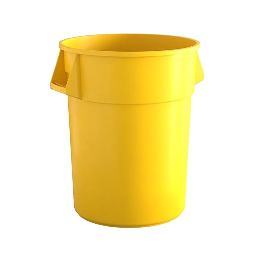 55 Gallon Yellow Round Commercial Trash Can