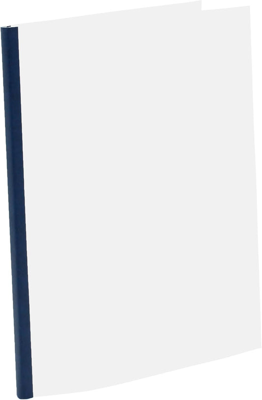 Thermal Binding Clear Covers with Steel Spine –for Thermal Binding Machines – Formerly Unibind – Used in Real Estate, Education and Various Businesses (Navy, 340 Sheets Max - 24/Box)