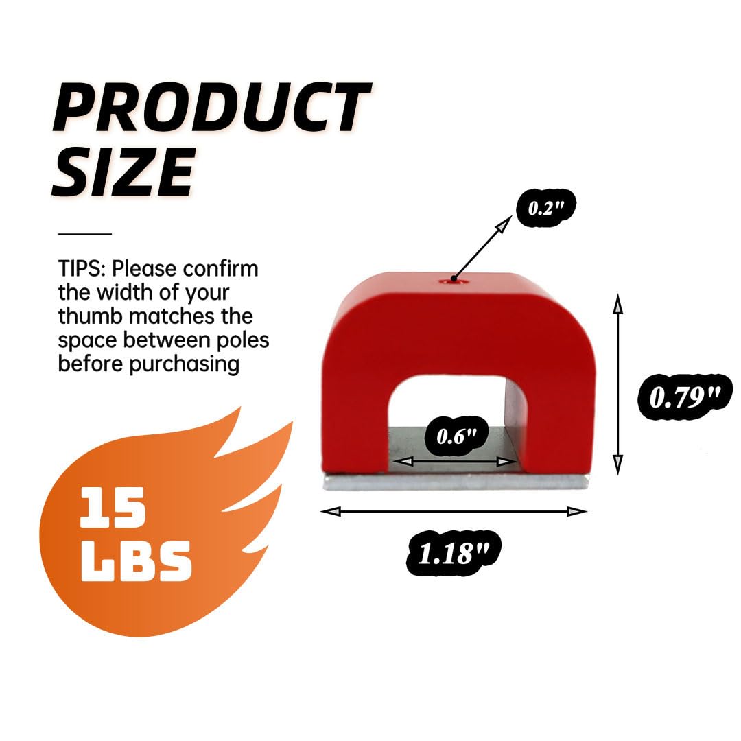 Red Horseshoe Heavy-Duty Alnico Power Magnets for Education and Doing Velvet Nail (15 lbs Pull)