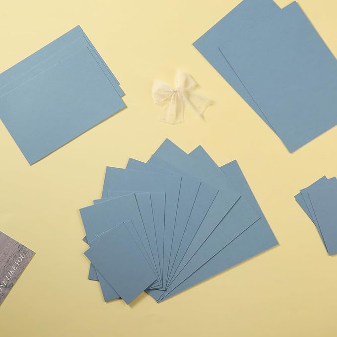 50 Sheets Blank Cardstock Paper 250 GSM Thick Heavy Cards Stock for DIY Art Projects, Card Making, Postcards, Greeting Cards, Birthday Party, Wedding Invitations (Dusty-Blue, 3x5 inches)