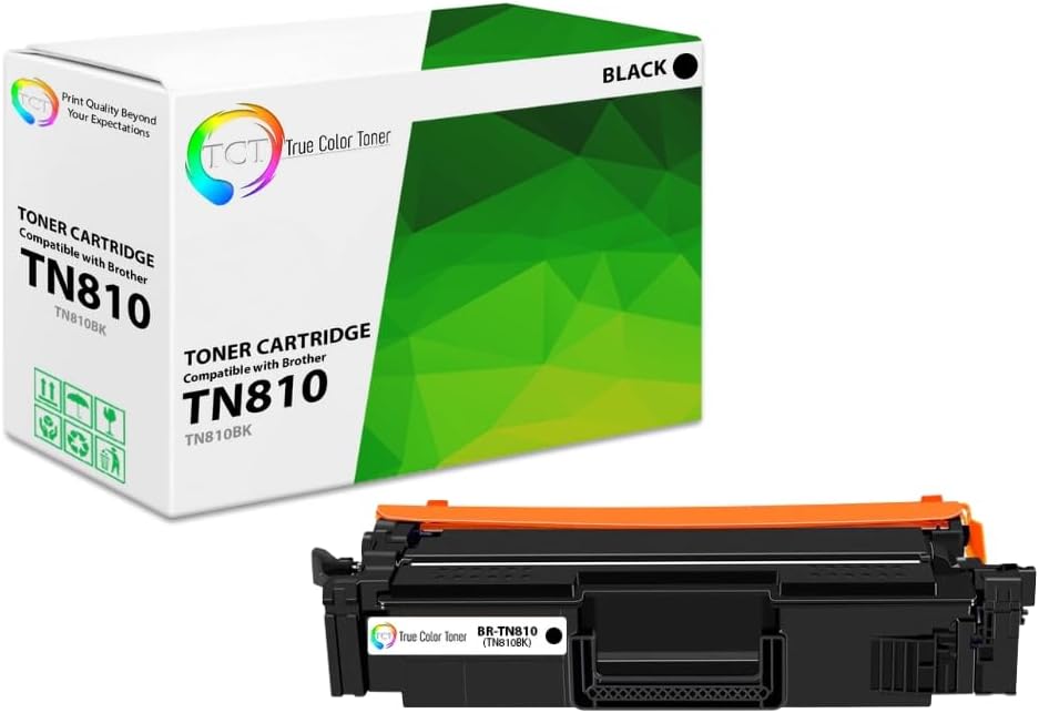 TCT TN810 Black Toner Cartridge - Compatible Replacement for Brother TN810 TN-810 Black Works with Brother HL‐L9410CDN L9430CDN EX470W MFC‐L9610CDN L9630CDN Printers (9,000 Pages)