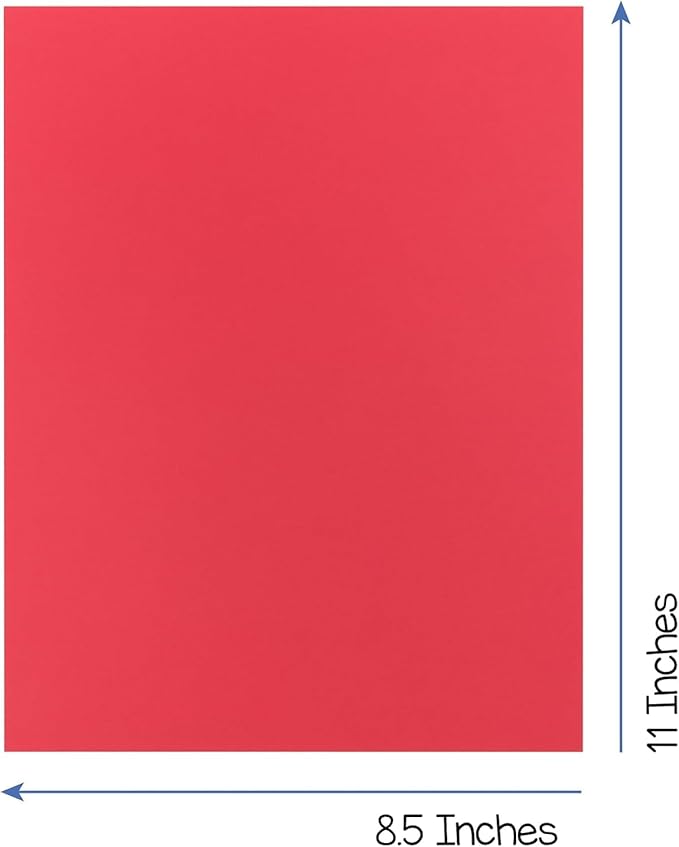 Hygloss 90 Sheets Valentine’s Day Colored Cardstock - 8.5x11-Inch Red and Pink Letter Size Color Cardstock Paper - 65 lb/ 176 gsm, Acid-Free, Fade-Resistant