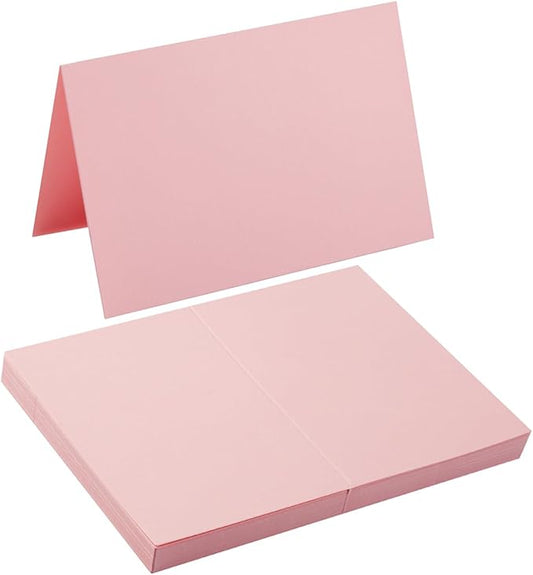 50 Pack Blank Cards Folded Cardstock Thank You Blank Greeting Cards for Invitations, Wedding, Greeting Cards, All Occasion DIY (Pink, 4x6)