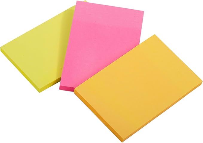 Desk Tech Sticky Notes, 3" x 2", 3 Pads, 50 Sheets/Pad - 3 Pastel Colors Self-Stick Note Pads Colorful Self Adhesive Memo for Office, School, Daily Life