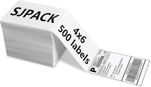4x6 Thermal Labels, Shipping Labels with Perforated Line, Commercial Grade Thermal Shipping Label Paper, Pack of 500