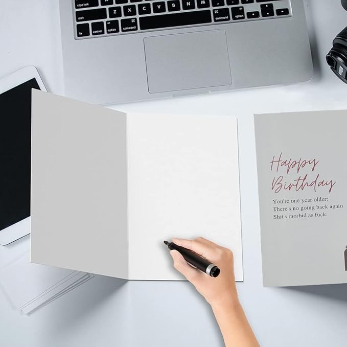 Funny Birthday Card for Women,Birthday Gift for Sister Wife Friend-You're One Year Older,There's No Hoing Back Again.Shit's Morbid as Fuck.