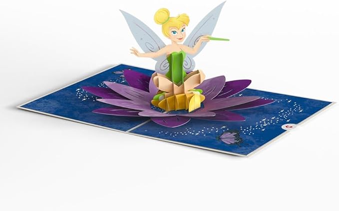 Lovepop Happy Birthday Pop-Up Card for Her and Him- 3D Disney Birthday Greeting Cards for Boys, Girls, Men, Women - Pixie Dust - 5" x 7" Tinker Bell Card - Blank Note Card & Envelope Included