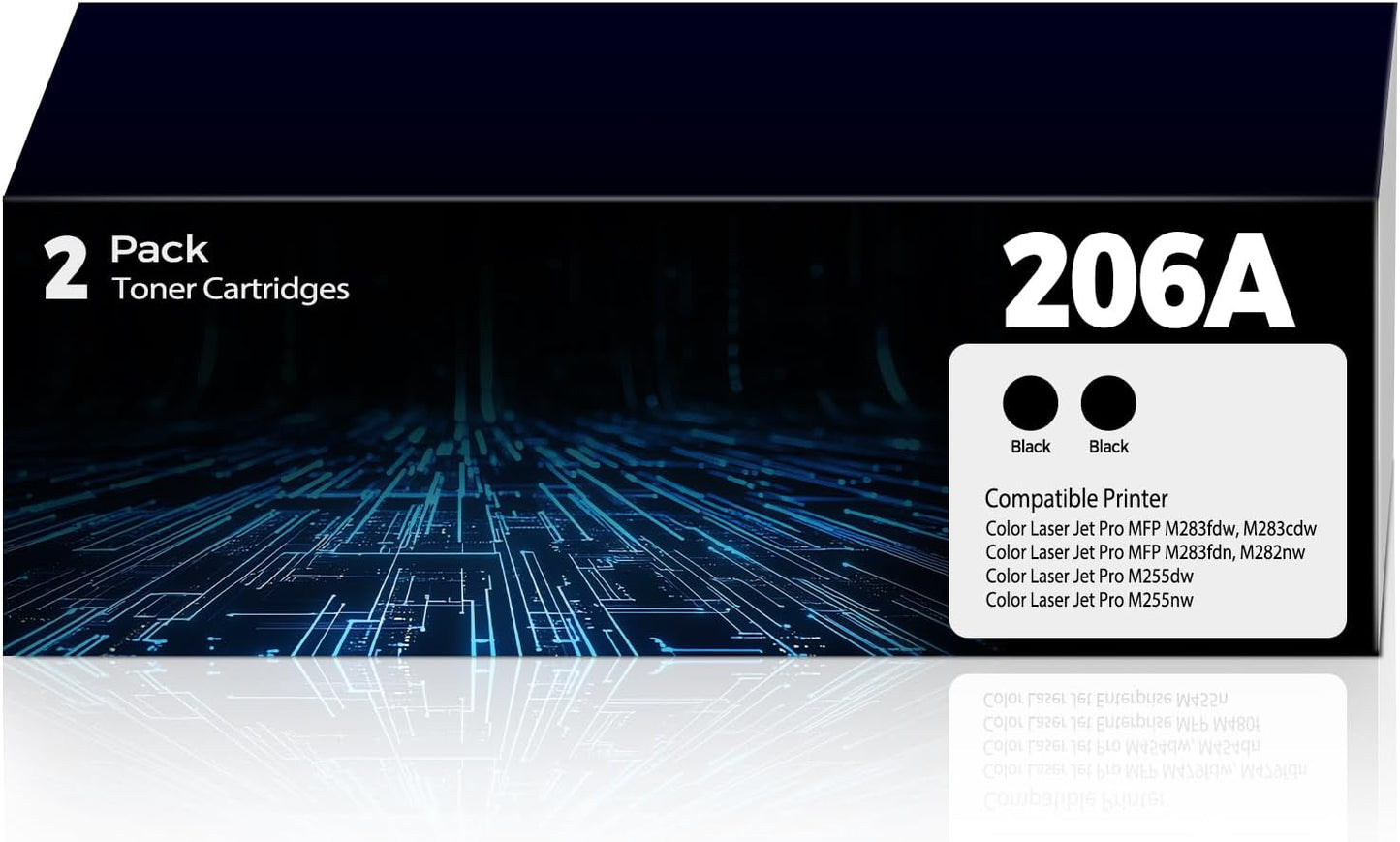206A Toner Cartridge Color Laser Jet Pro MFP M283fdw M283cdw Compatible with HP 206A 206X HP206A W2110A Black Toner Cartridge