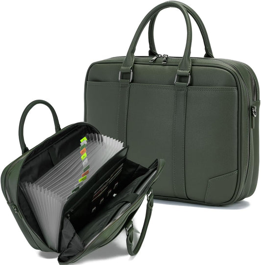 Accordian File Organizer with Handle,briefcase,15.6 in Laptop Bag Portable Document Organizer Handbags Back packs