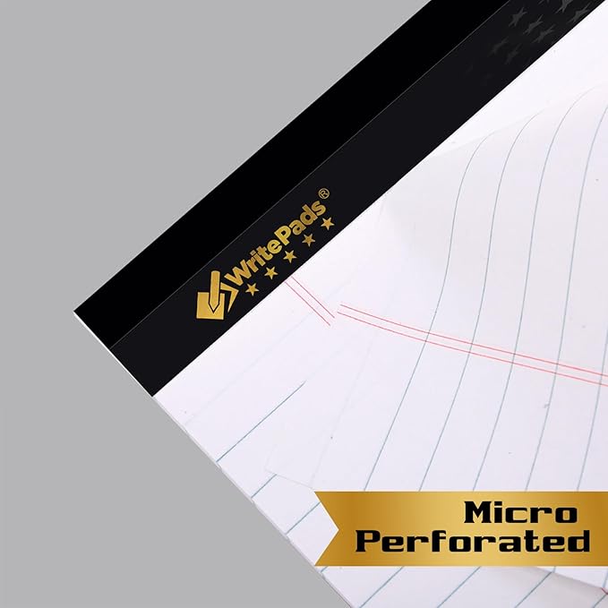 KAISA Legal Pads 8.5x11 Note Pads, Wide Ruled 8.5"x11" Writing Pads, 50 Sheets Perforated Notepads, 20lb Heavyweight Rigid Back Premium Legal Pads, White Paper Pads, 12Pad,