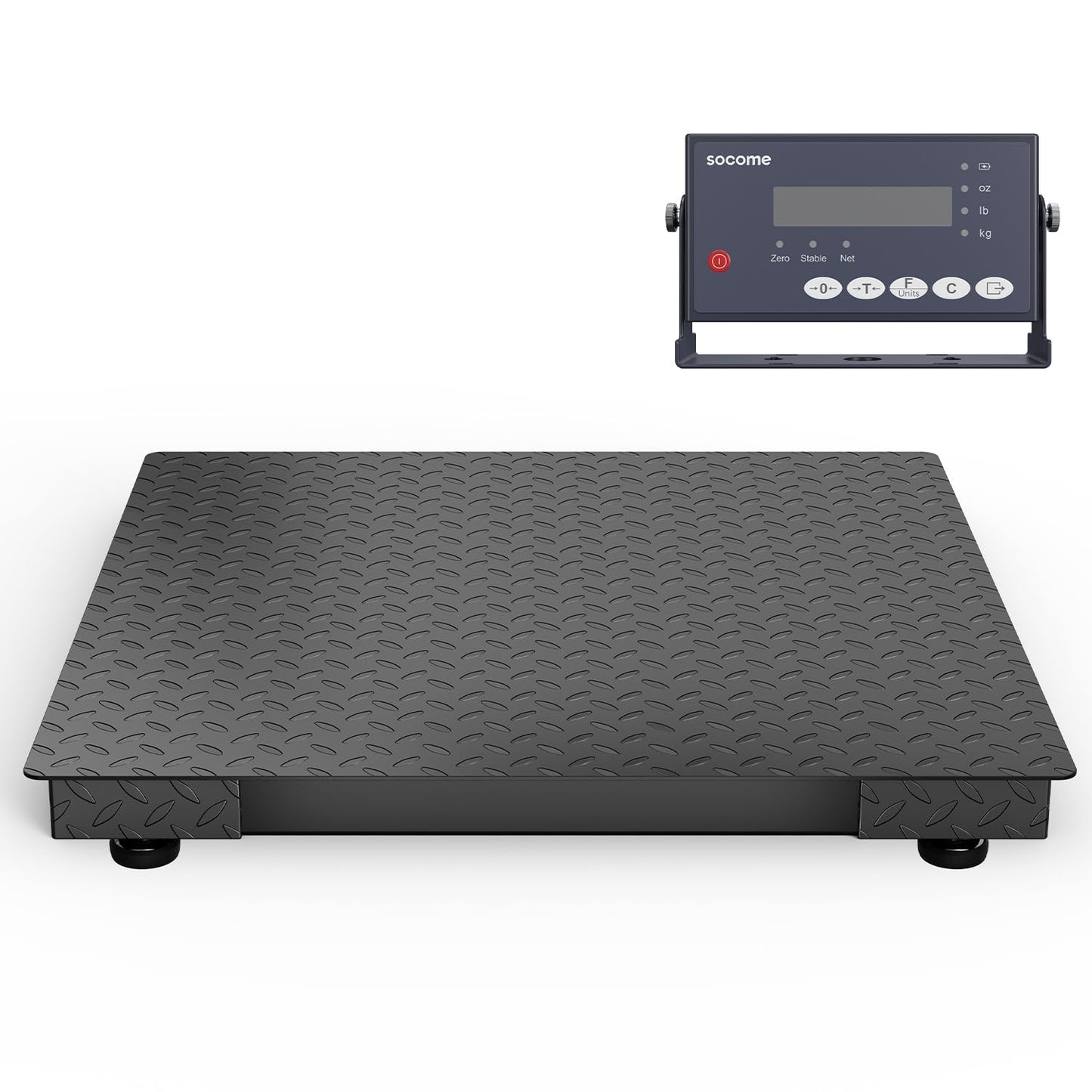 36"x36" Industrial Floor Scale, Heavy-Duty Warehouse Scale with Digital Indicator, Accurate Pallet Scale for Postal Luggage Shipping Mailing Weighing, 5000 lb x 1 lb, Black