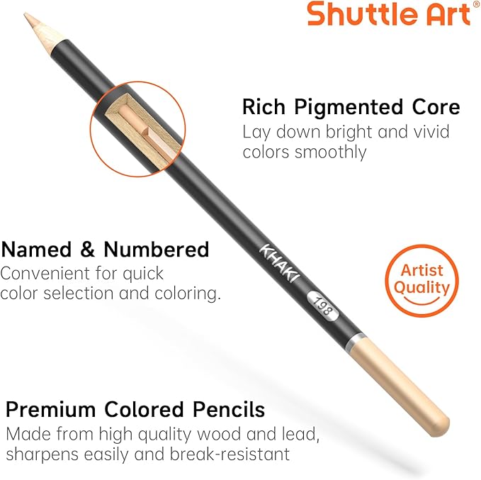 Shuttle Art 36 Skin Tone Colored Pencils, Colored Pencils for Adult Coloring, Soft Core Color Pencil for Adults Kids Artists Beginners Drawing Coloring Sketching