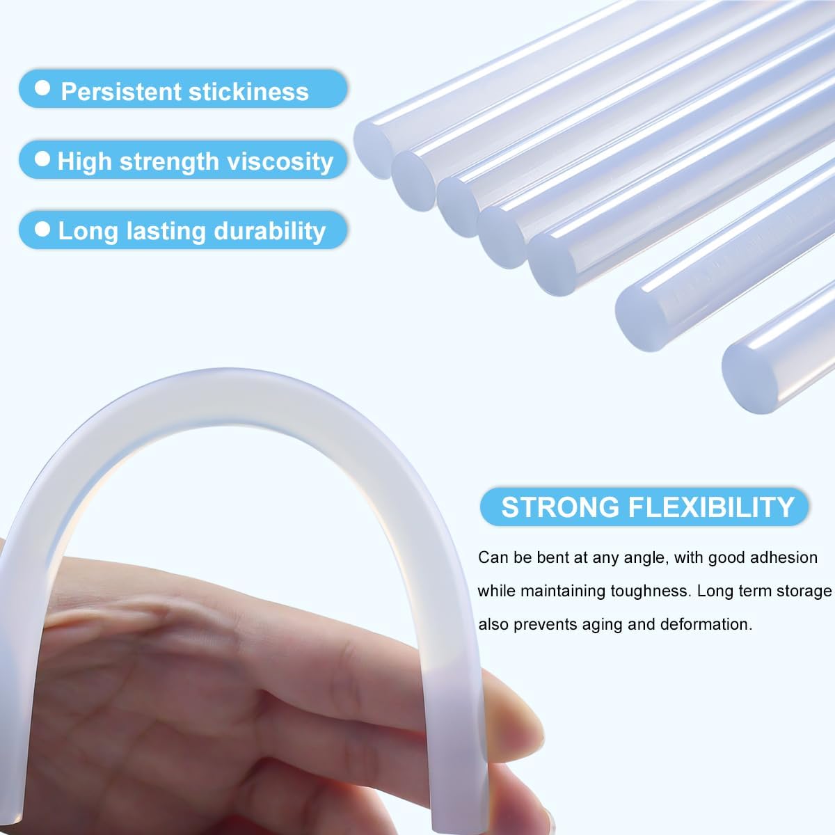 30 Pack Clear Hot Glue Sticks 0.43x8 Inches, Extra Long Strong Adhesive Glue Gun Sticks, Fast Drying, Ideal for DIY Crafts, Arts, Wood, Fabric, Repairs, and Home Projects