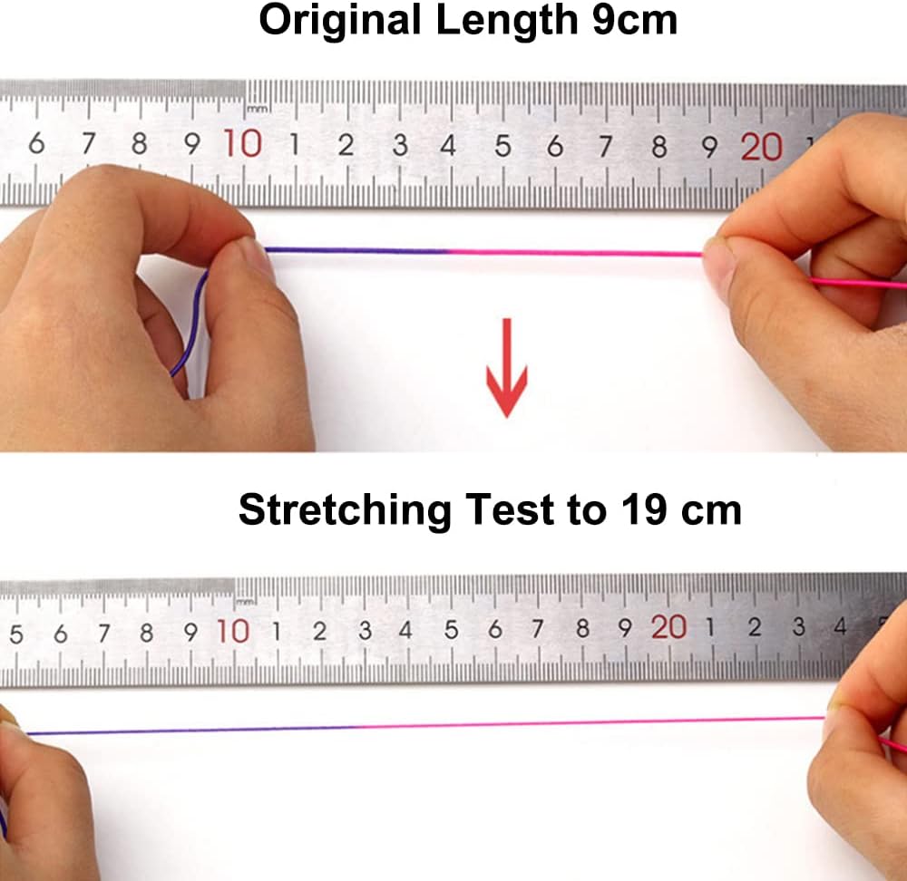 Elastic String for Bracelets, 1mm x 330 Feet Sturdy Rainbow Elastic Cord for Jewelry Making, Necklaces, Beading and Crafts