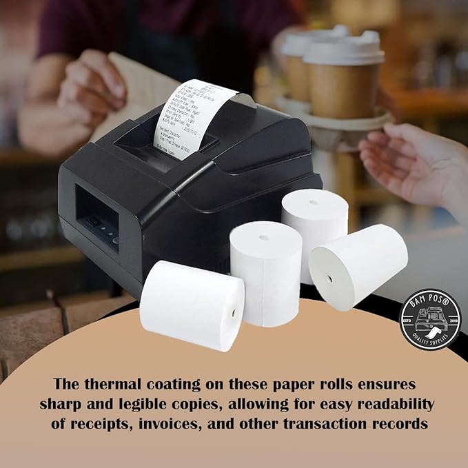 3 1/8 x 190 Thermal Paper Rolls - Large Receipt Roll - Compatible with Clover Stations, P100, P550, SCP700, Square Stations (30 Rolls Per Case)