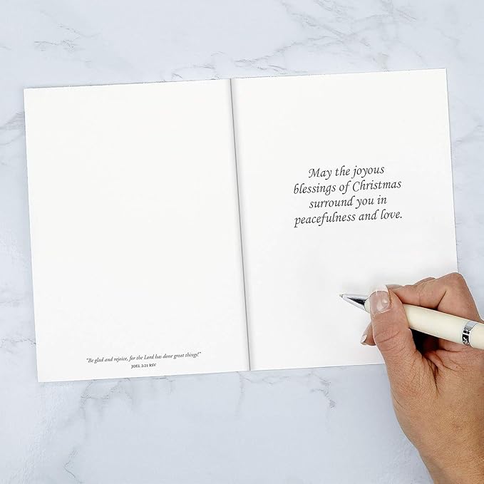 Current Wreath in Snow Religious Christmas Cards with Envelopes - Set of 18 Large 5 x 7-Inch Folded Cards, Faith Holiday Greeting Card Value Pack