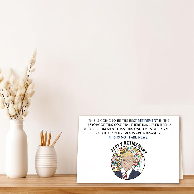 Best Trump Retirement Gifts for Woman Men, Funny Retirement Card for Coworker Colleague, Happy Retirement Decorations, Farewell Gifts for Coworkers