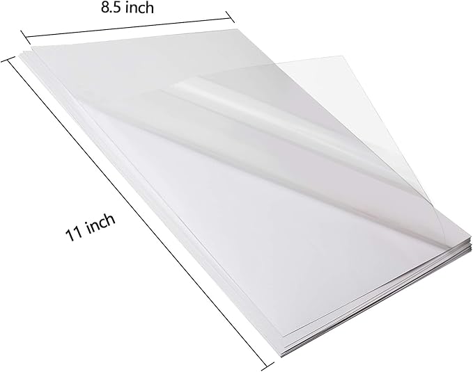 Printable Vinyl Sticker Paper for Inkjet Printer - 8.5 x 11 Inches 15 Sheets Translucent Premium Waterproof Sticker Paper - Dries Quickly and Holds Ink Beautifully