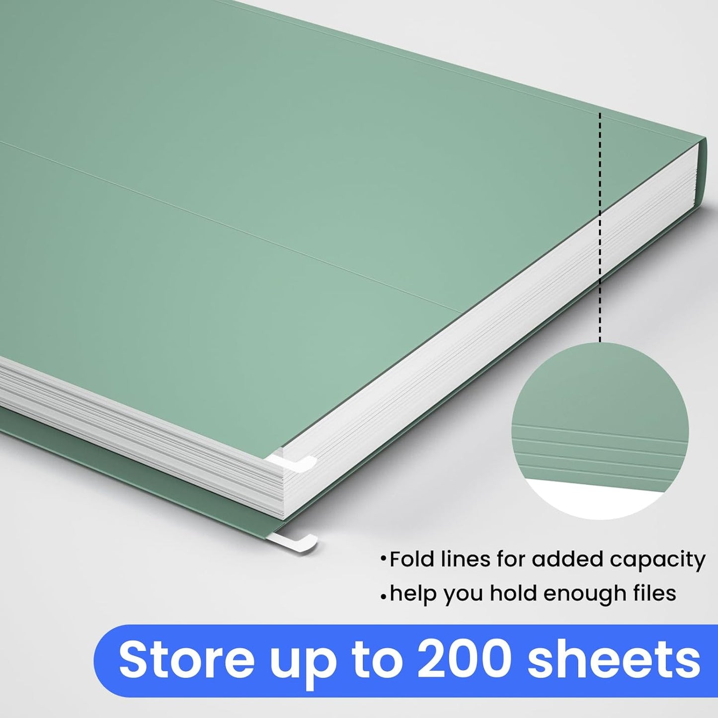 Hanging File Folders Letter Size, 25 Pack File Organizer Folders,1/5-Cut Tabs with Hanging File Folder Frame, Heavy Duty 1 Inch Expansion, Stay Organized for Your Home and Office Bulk File.