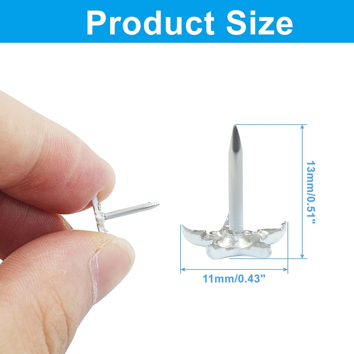 Piutouyar 150 Pcs Star Push Pins, White Upholstery Tacks Star Shaped Decorative Thumb Tacks Metal Upholstery Pins for Upholstered Furniture Cork Board DIY Projects or Home Decor 11 x 13mm