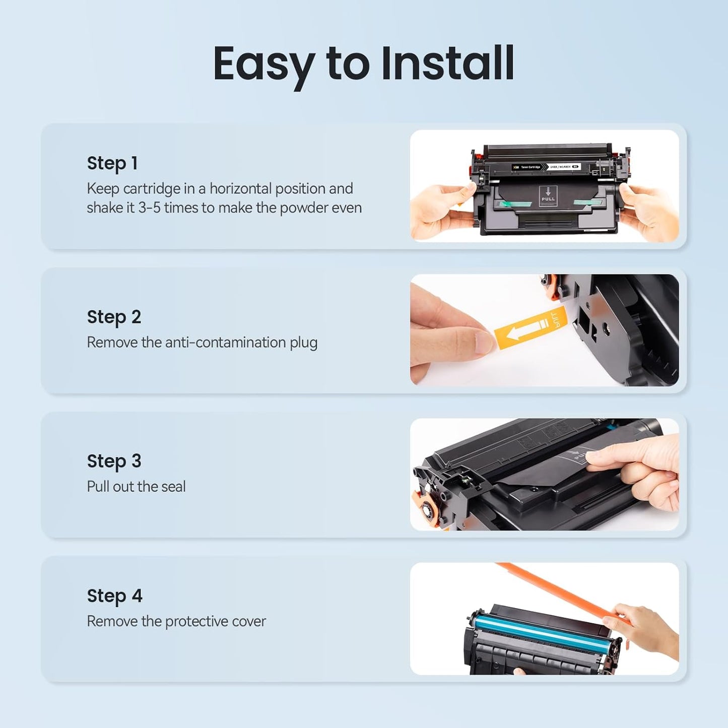 XJI 148X(with Chip) 2 Pack High Yield Compatible Toner Cartridges Replacement for HP 148 X A W1480X 148A W1480A Ink, for Laser Jet Pro 4001dn 4001dw 4001n MFP 4101dw 4101fdw 4101fdn Printer Black