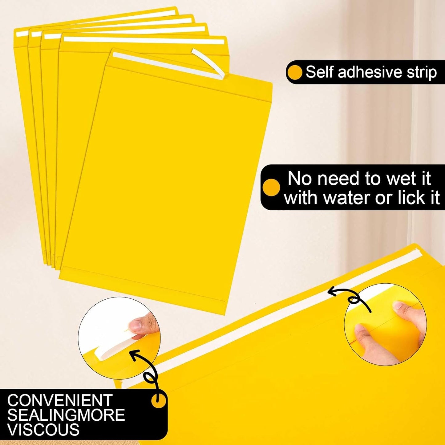 40 Pcs 14 x 18 x 2 Inch Large Expandable Catalog Envelopes Manilla Kraft Peel and Seal Envelopes Light Large Mailing for Office Home Documents Magazines Photos Storage Organizing