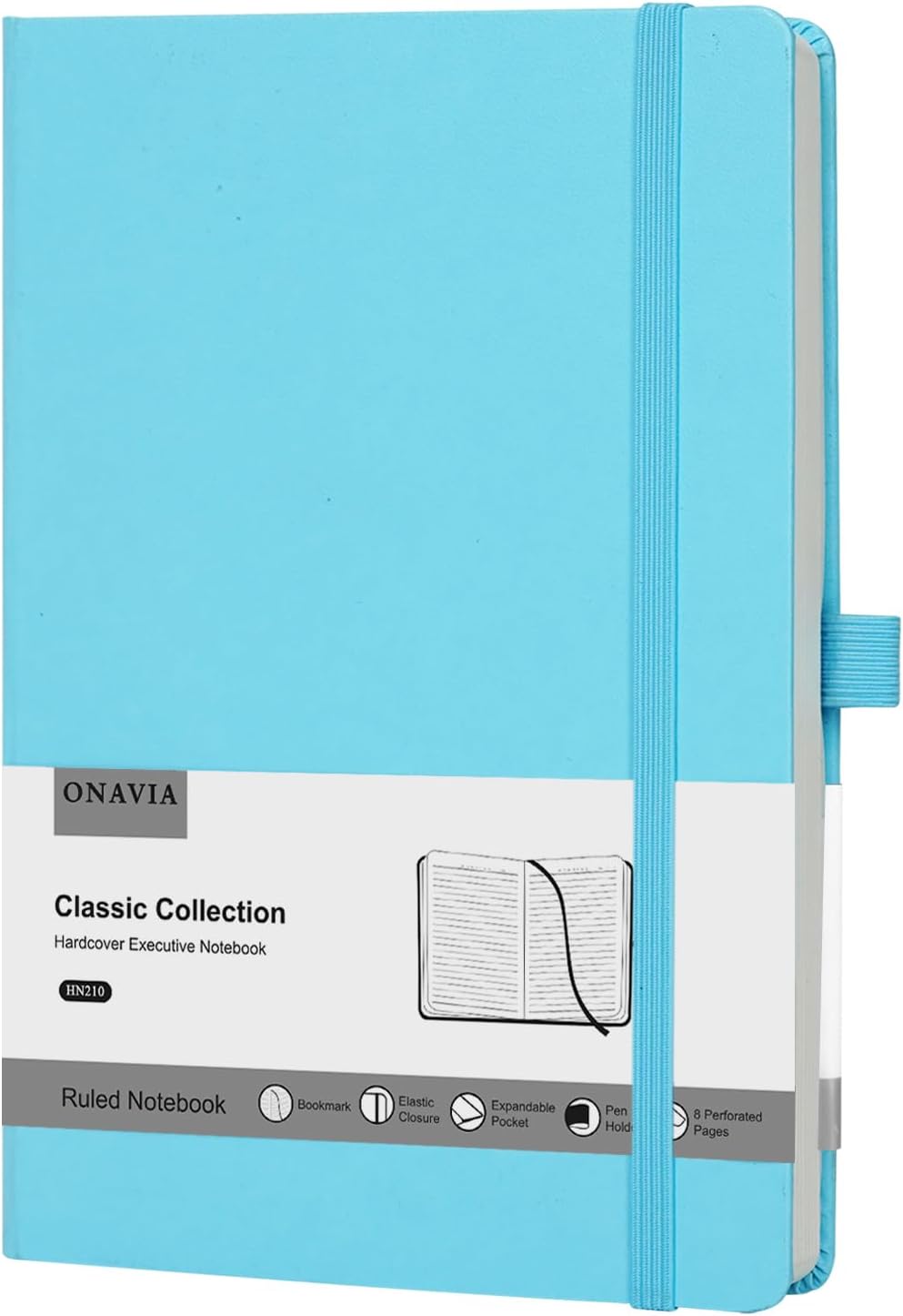 Lined Journal Notebooks for Work, Travel, College, A5 Size 100 GSM Thick Paper, Classic Ruled Journaling Notebook, Hardcover Notepad for Writing 160 Pages, 5.5 x 8.3 inch, Sky Blue