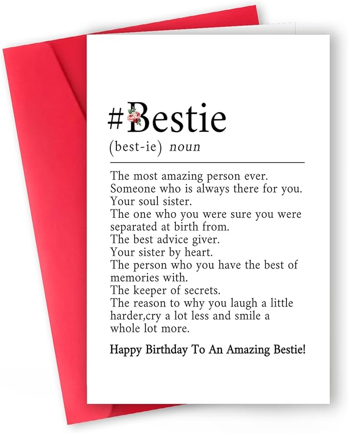 Funny Birthday Card for Women Sister, Happy Bday Gifts for Bestie, Bestie Birthday Card, Friendship Birthday Card, Best Friend Birthday Card